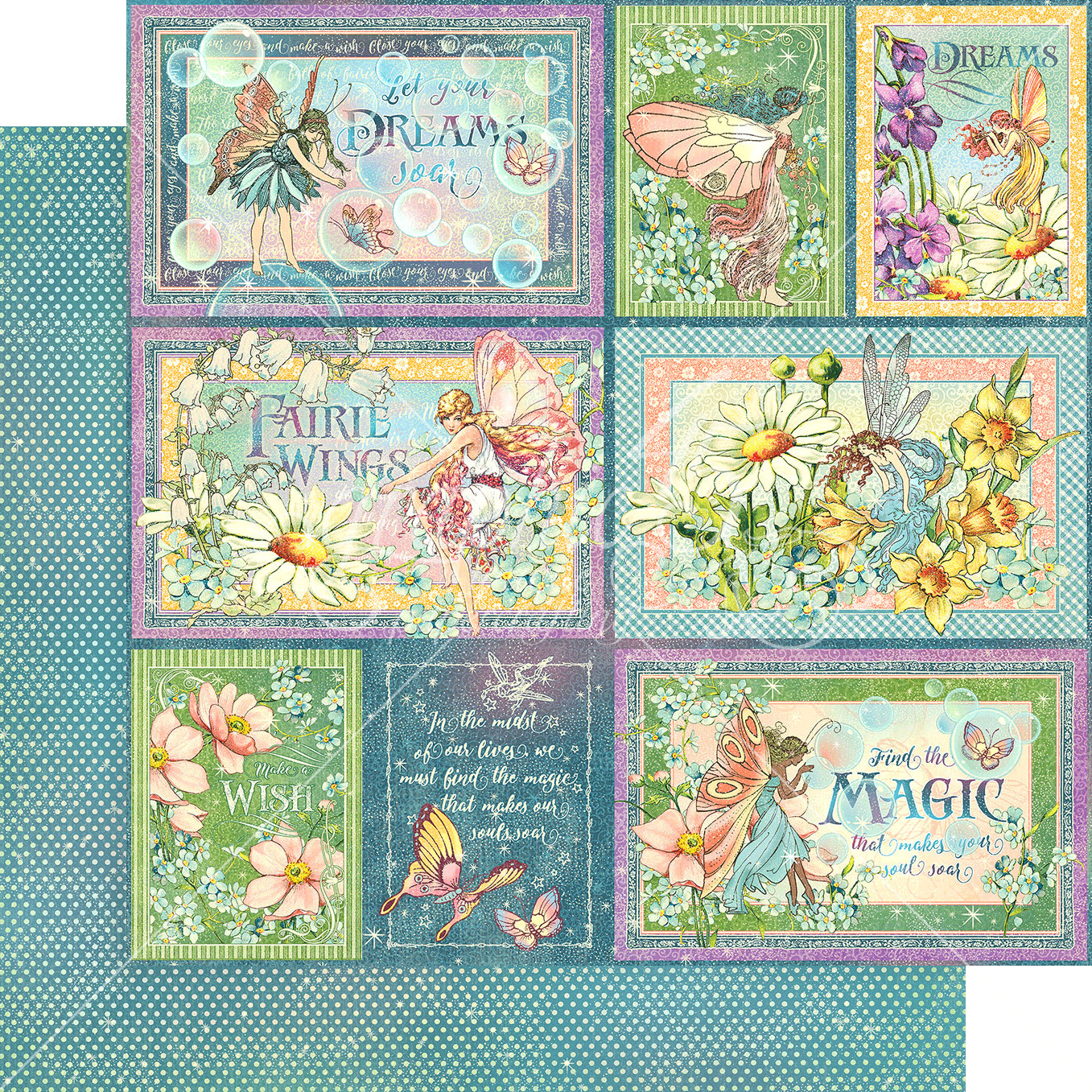 GRAPHIC 45 FAIRIE WINGS BUNDLE ~ 12X12 8X8 PAPER PADS and STICKERS *SHIPS FREE*