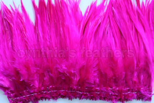 100+ (9g, 0.32OZ) Fuschia 5-7″ saddle COQUE hackle rooster Feathers for crafting