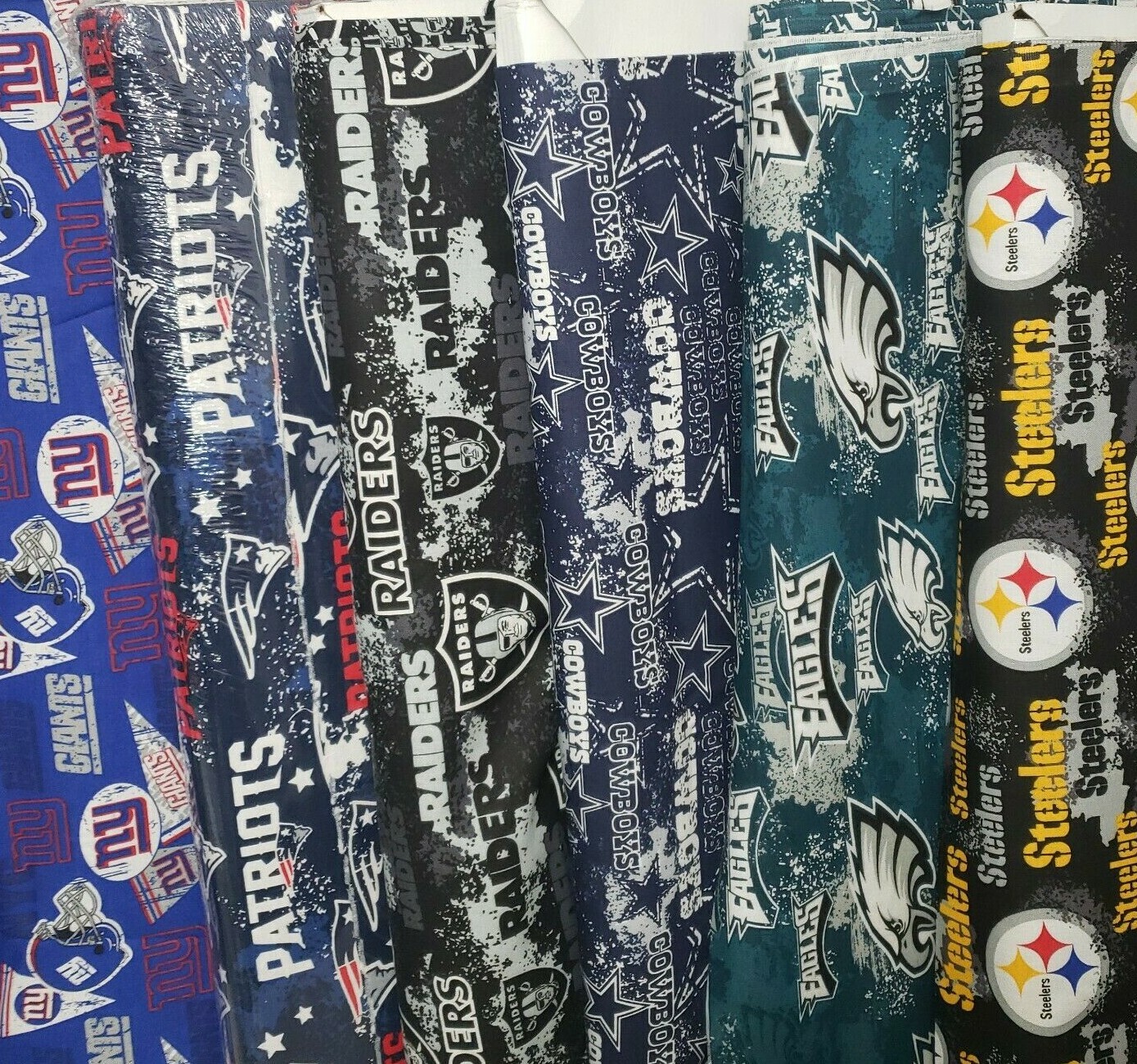 NFL Cotton Football Team Fabric By The (1/2) Half Yard -PICK TEAM- 18″L x 58″W