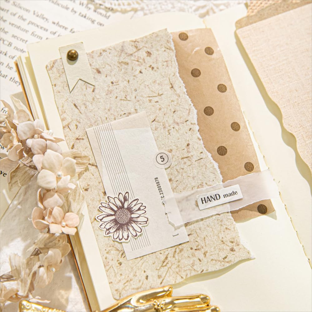 84 Sheets Textured Scrapbook Paper 3D Embossed Deckled Edge Craft Paper Set