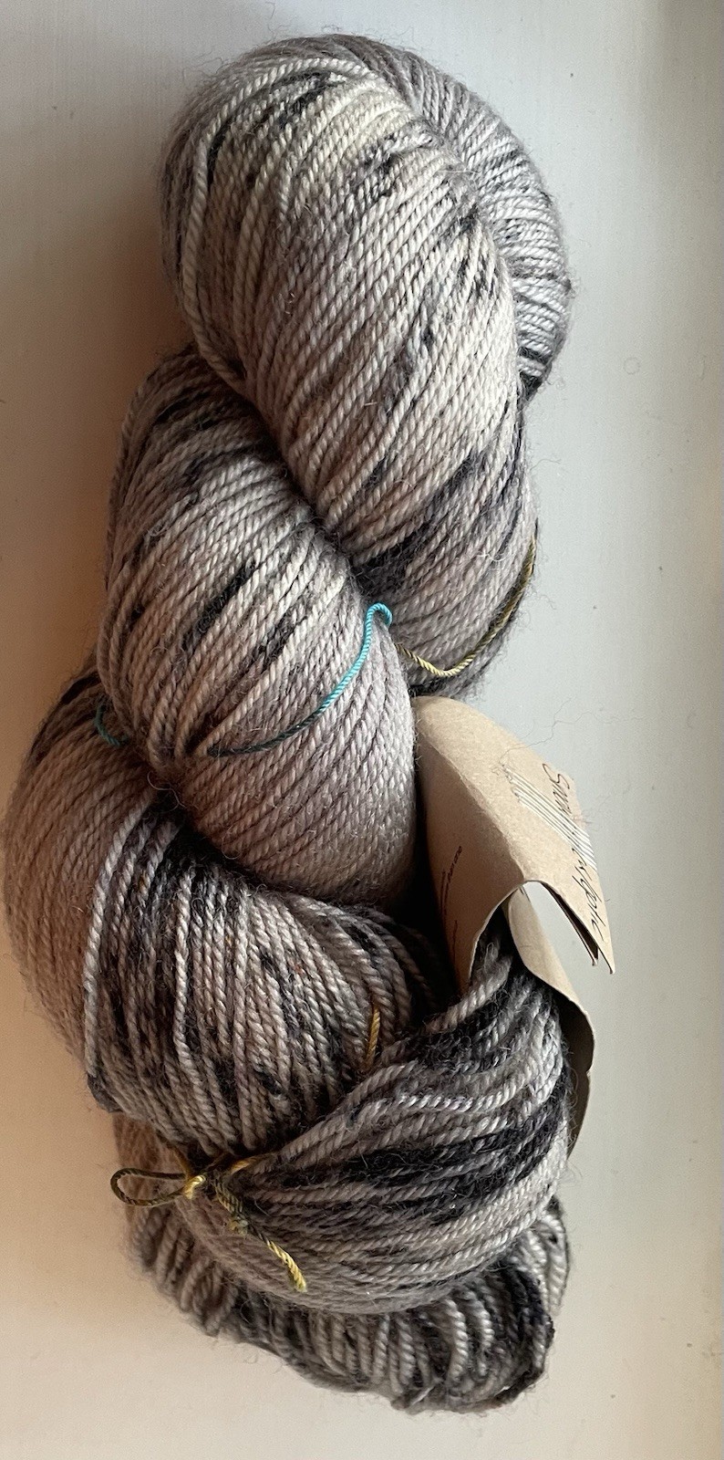 BFL SOCK by MADELINETOSH – SMOKESTACK/OPTIC – 1 hank – 420 y -hand dyed -fing wt