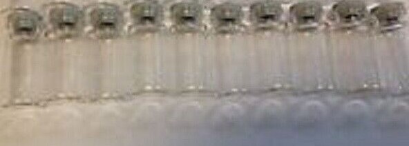 LOT of 10 small 10 ml glass Vials /Bottles /Jars with Rubber Lids