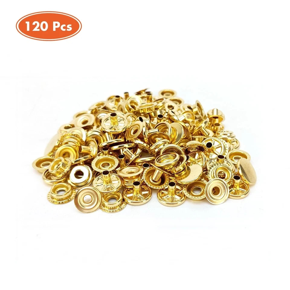 160 Pcs Snap Buttons, Fasteners Kit 15mm Stainless Steel Marine Grade Boat Ca…