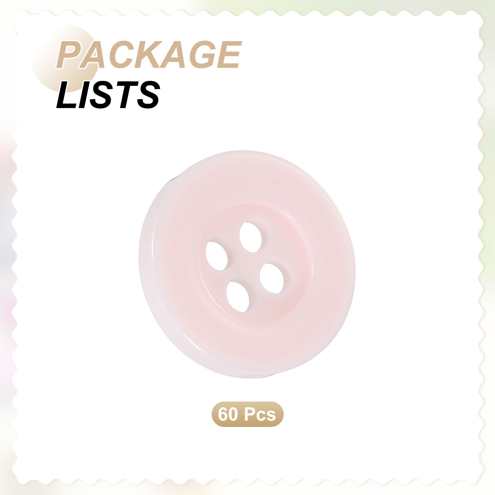 60pcs 20L Sewing Buttons 1/2″ Resin Round Flat 4-Hole Craft Buttons Pink