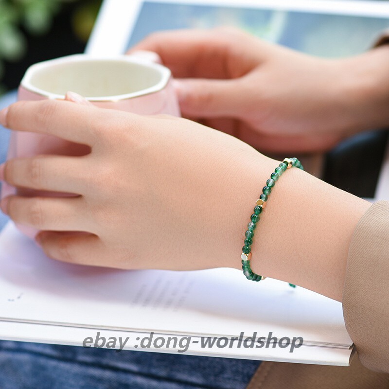 Chinese Green Agate/Jade Line/Alloy Ethnic Style Vogue Hand Chain Bracelet