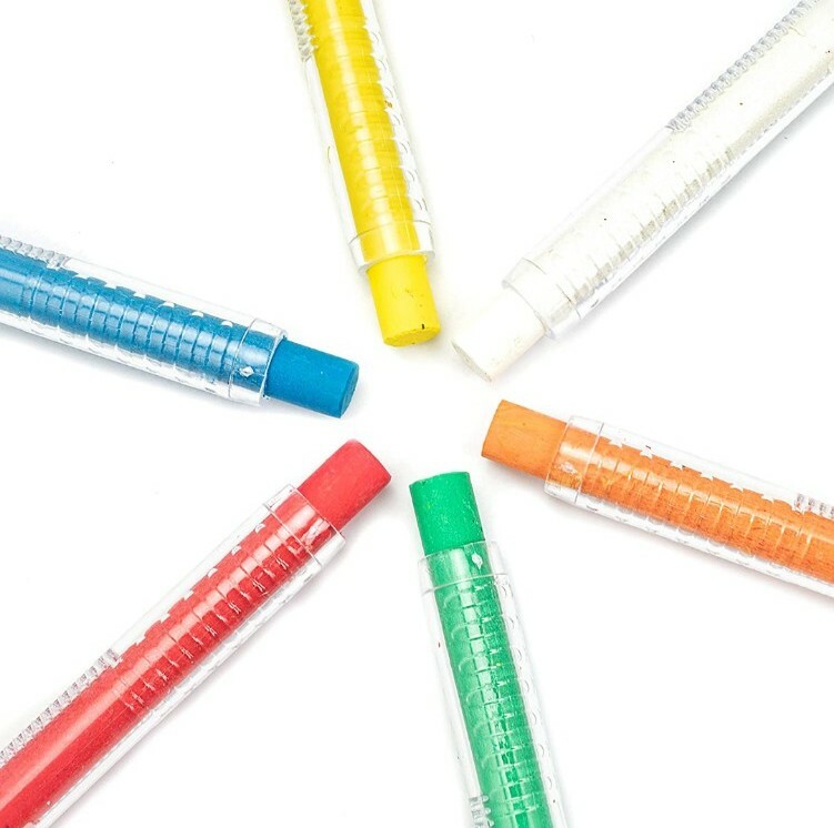 Water Based Chalks 6 Color Chalk Set With Push Up Dispensers