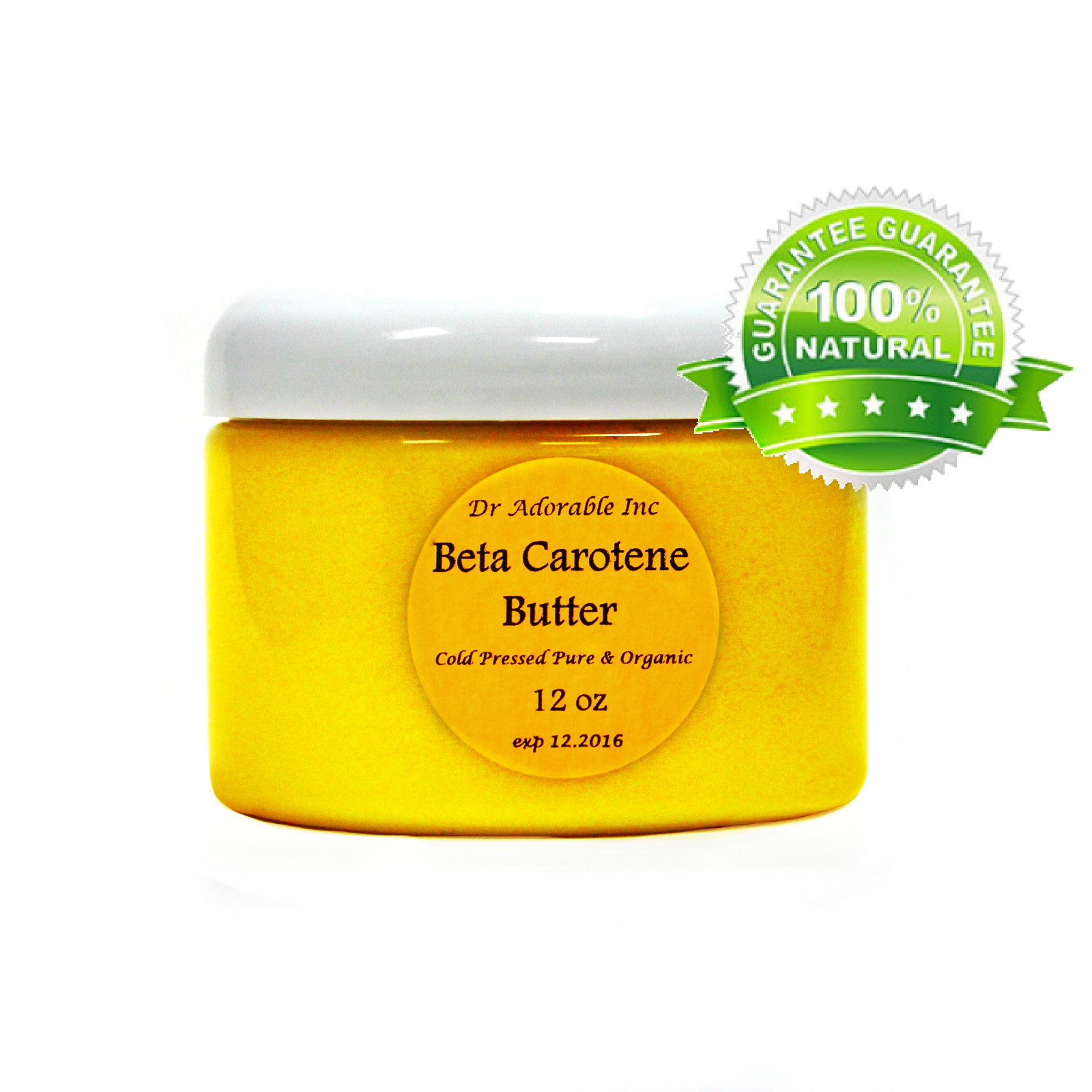 Beta Carotene Butter Cold Pressed Pure & Organic You Pick Size Free Shipping