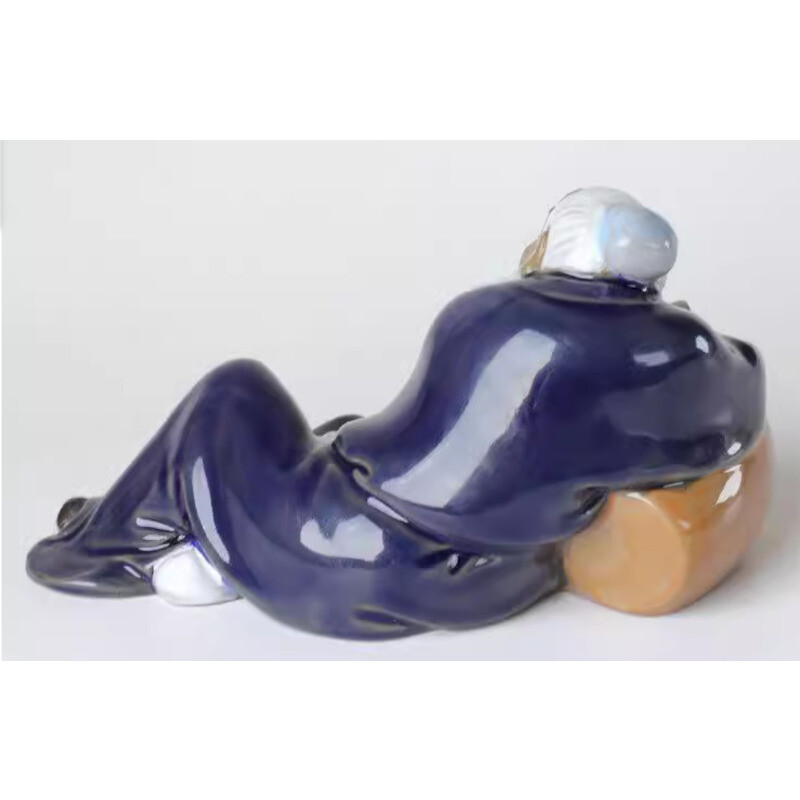 6.2″ Chinese Handmade Porcelain Liu Ling Knock Over A Drink Figurines Statues