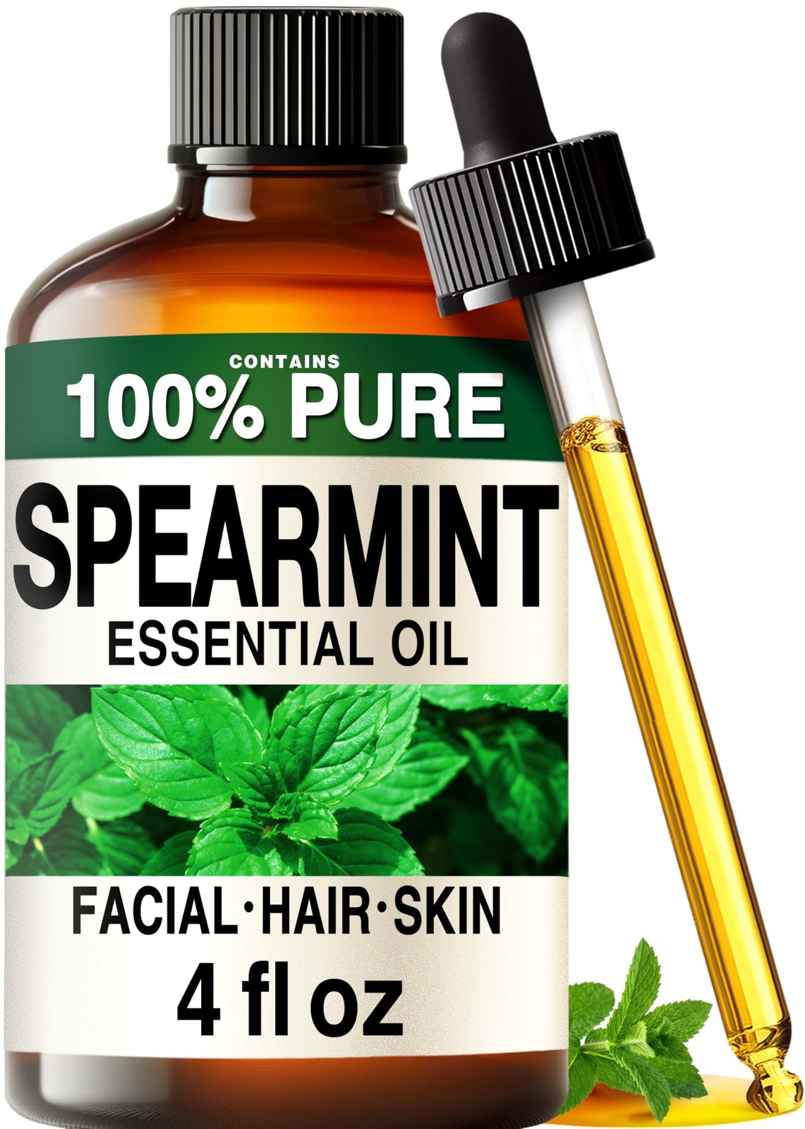 100% Pure Spearmint Oil – 4 Fl Oz 4.00 (Pack of 1),
