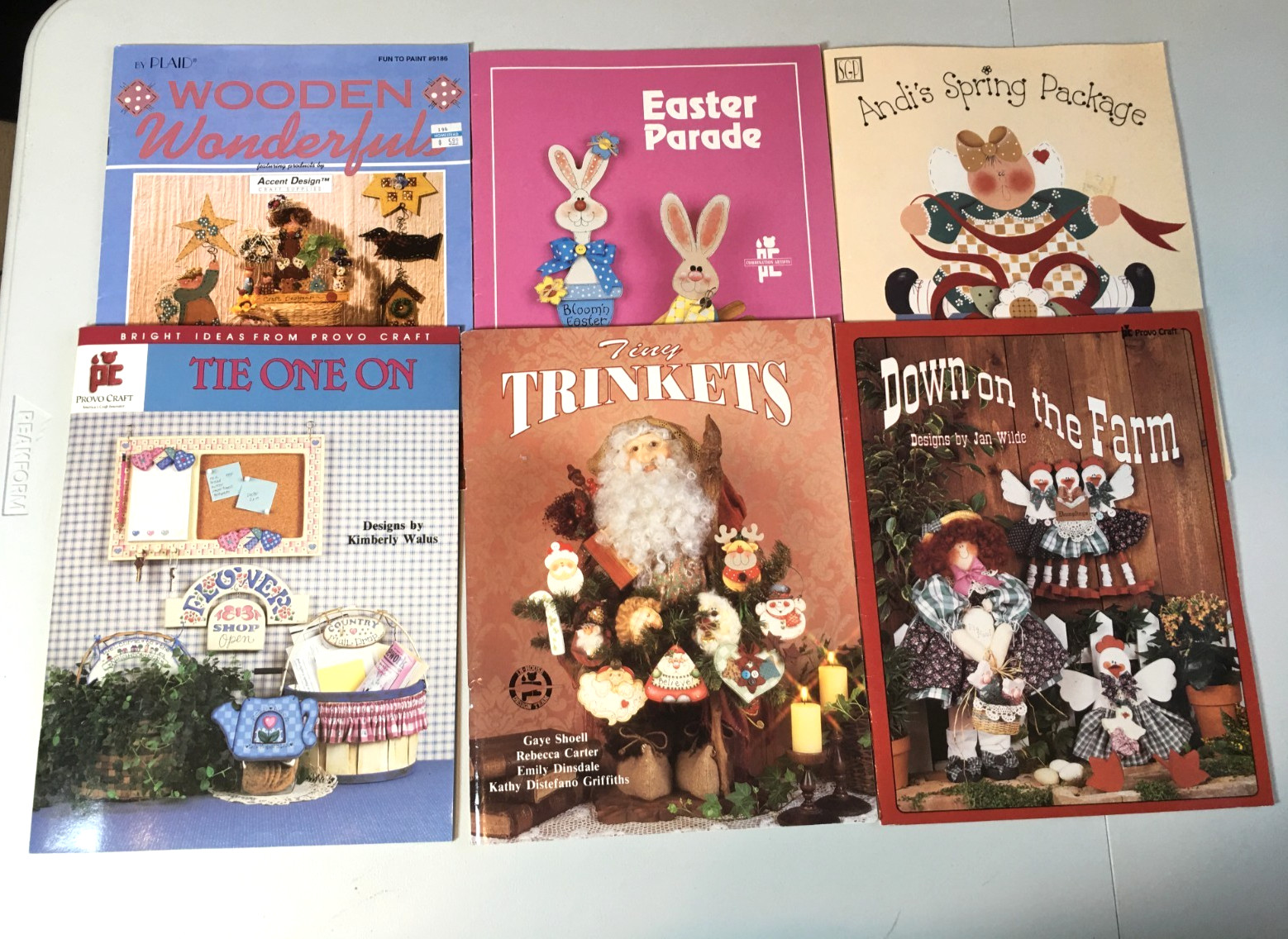 Vtg Lot of 8 Tole Painting & Craft Books Christmas Bunnies Farm Animals Patterns