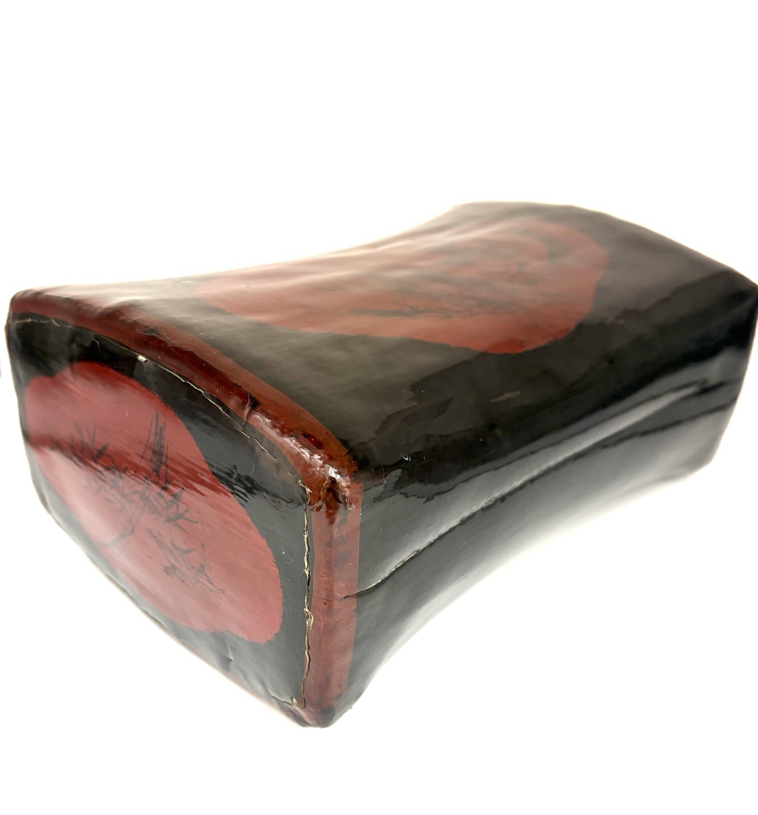 Vintage Chinese Lacquered Opium Pillow