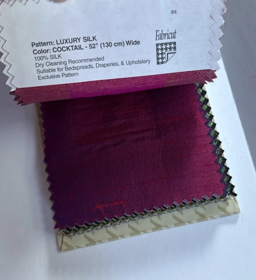 Fabricut 100% Silk Fabric Sample Book 129 Swatches B11-03 Luxury Tulsa OK 10”