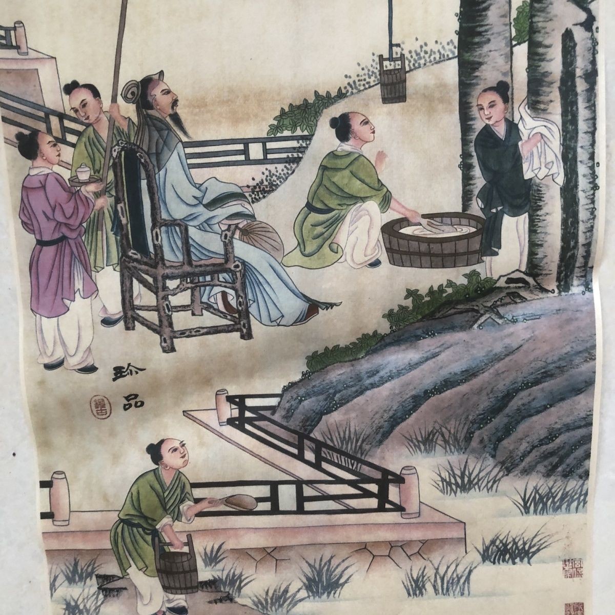 Chinese Figure Painting Scroll Xuan Paper Unframed Wall Art Print Home Decor
