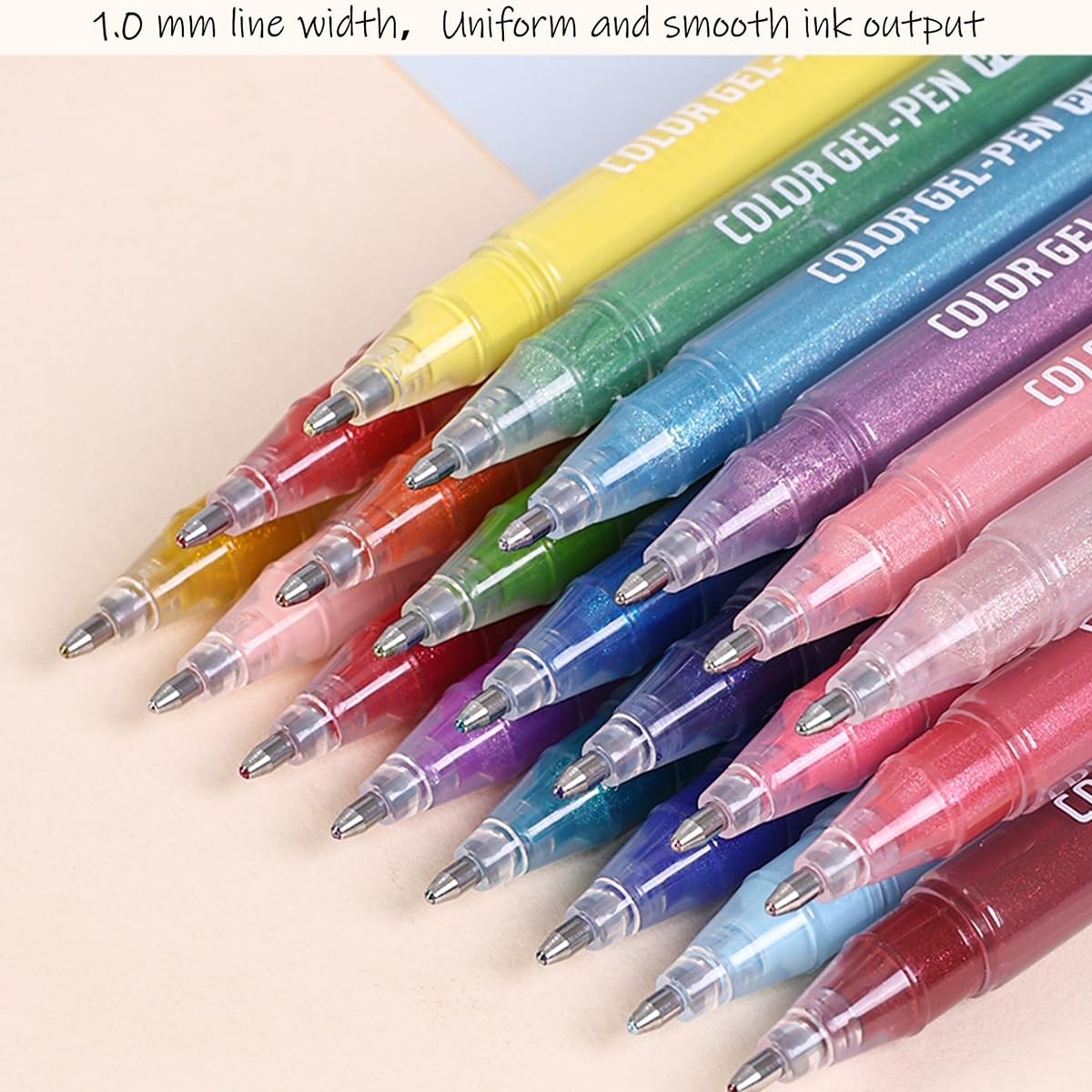 Orqihod Glitter Gel Pens 72 Colors, 1.0mm Metallic Vibrant Sparkle Gel Pens f…
