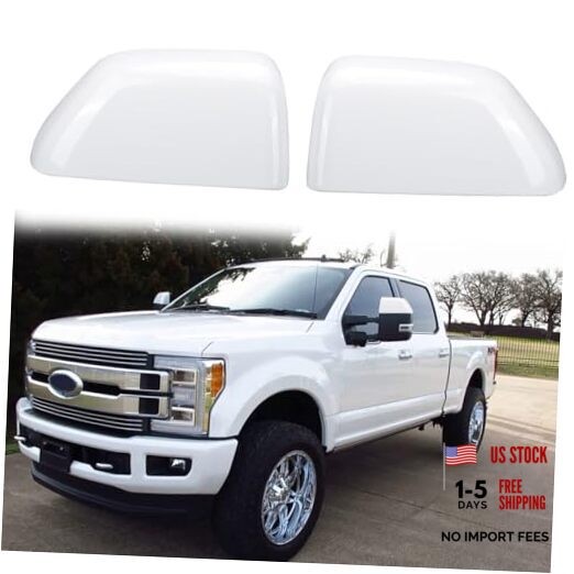 Directly Replacement Top Half Tow Mirror Caps Cover Trim Replace for 2017 White