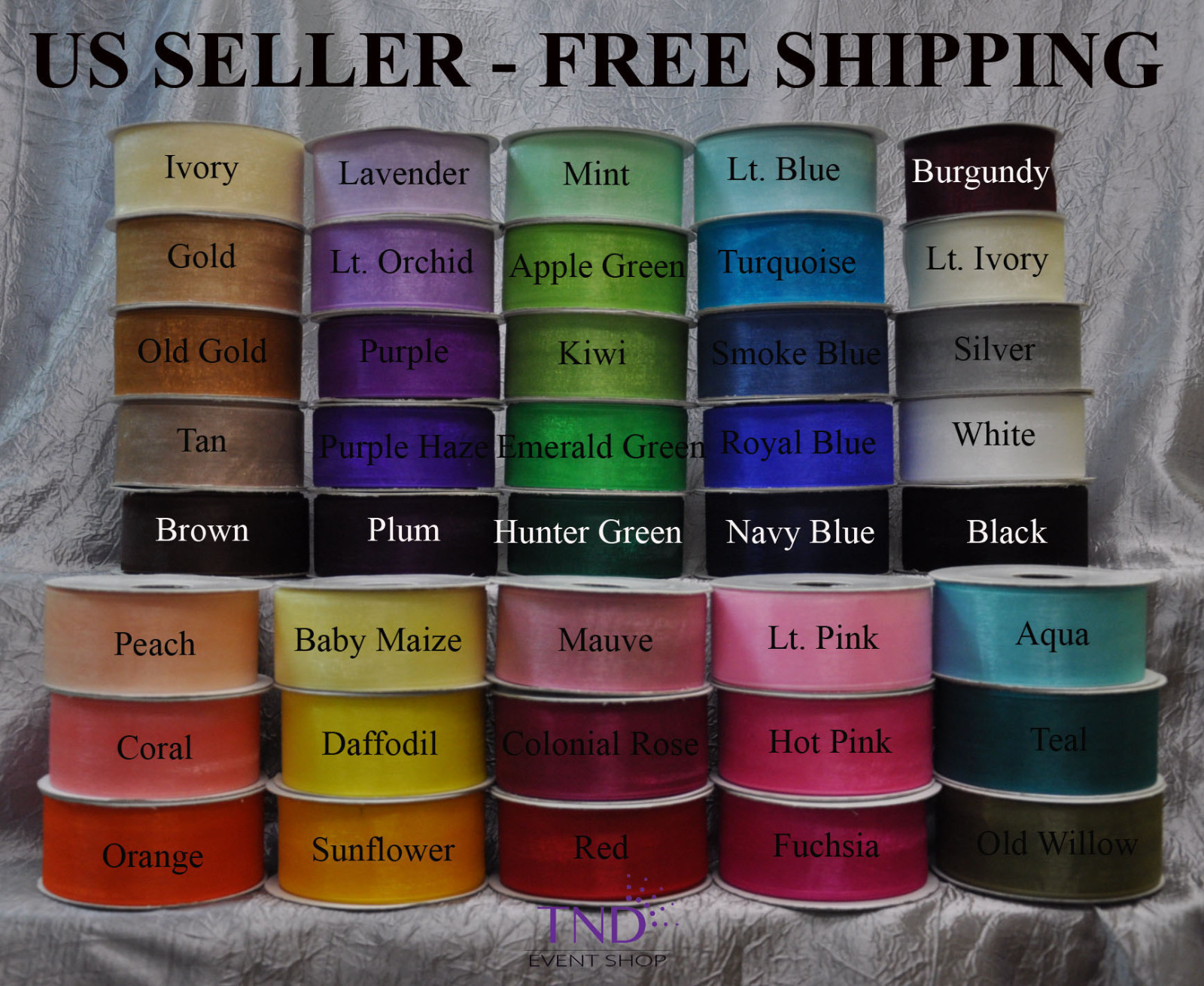 SHEER ORGANZA RIBBON 25 YARDS ROLL 1/4″ 3/8″ 5/8″ 7/8″ 1.5″ WIDE 100% ORGANZA