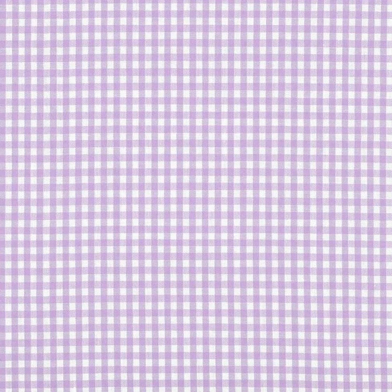 Lavender Gingham Checkered 1/8” inch Fabric poly cotton 60” wide no stretch