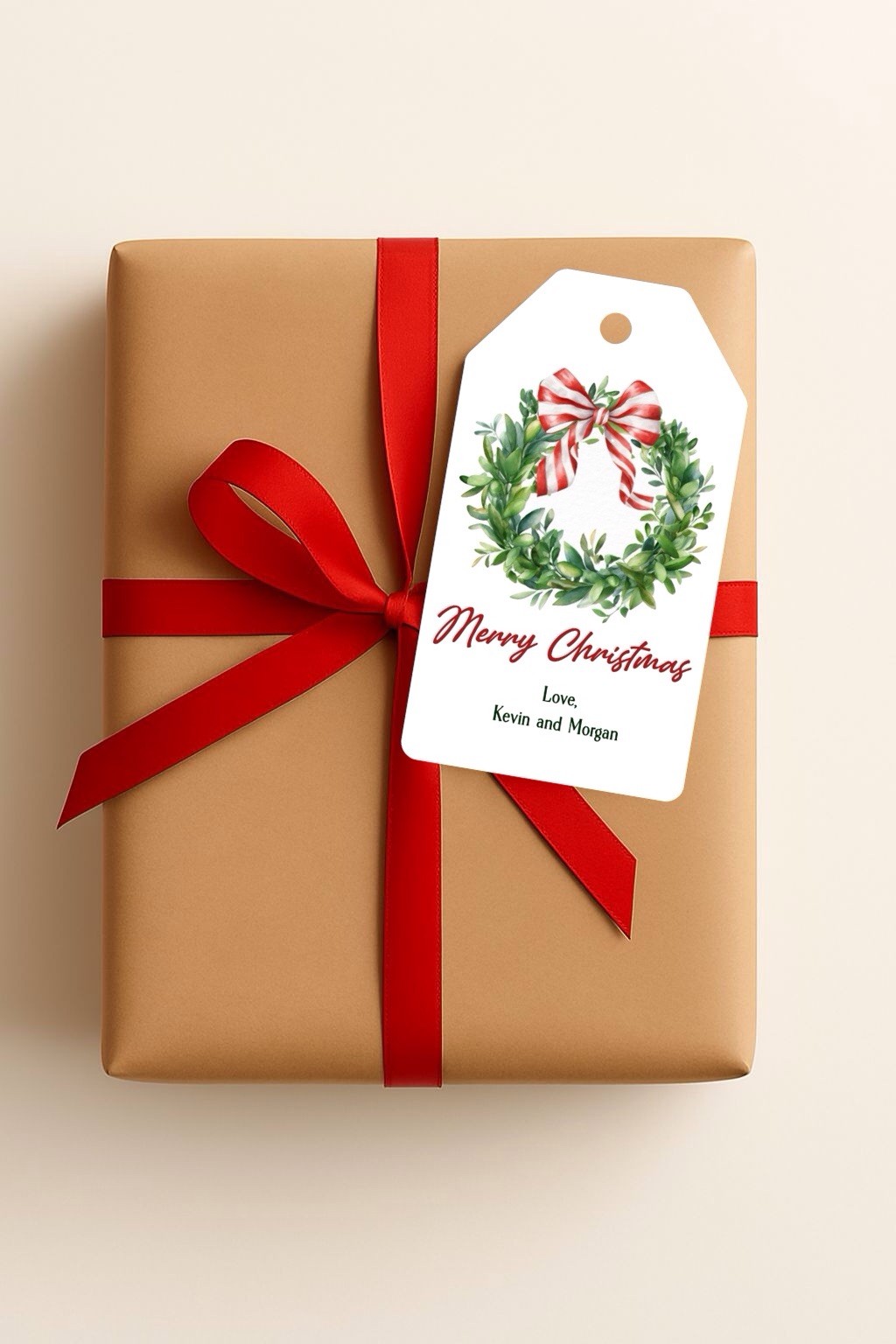 Custom Christmas Wreath Gift Tag | Set Of 8