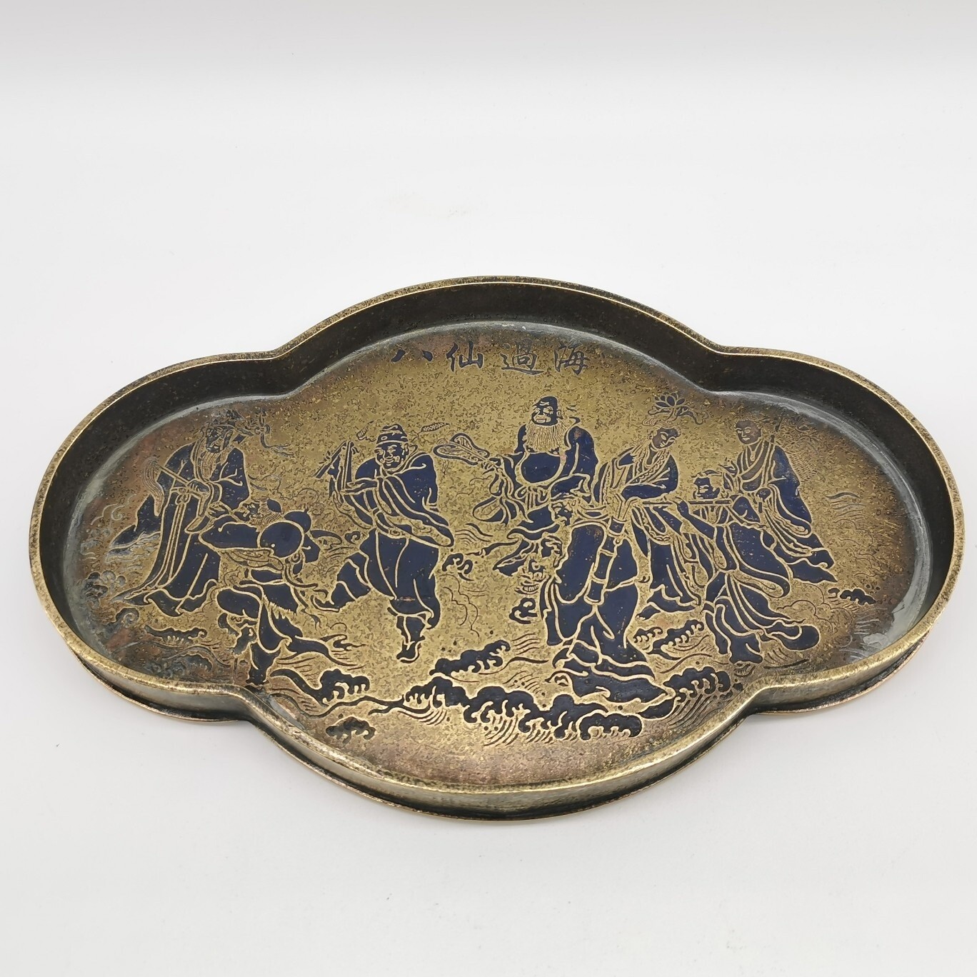 China Painting Eight Immortals God Pattern Tea Tray Tea Board Decor