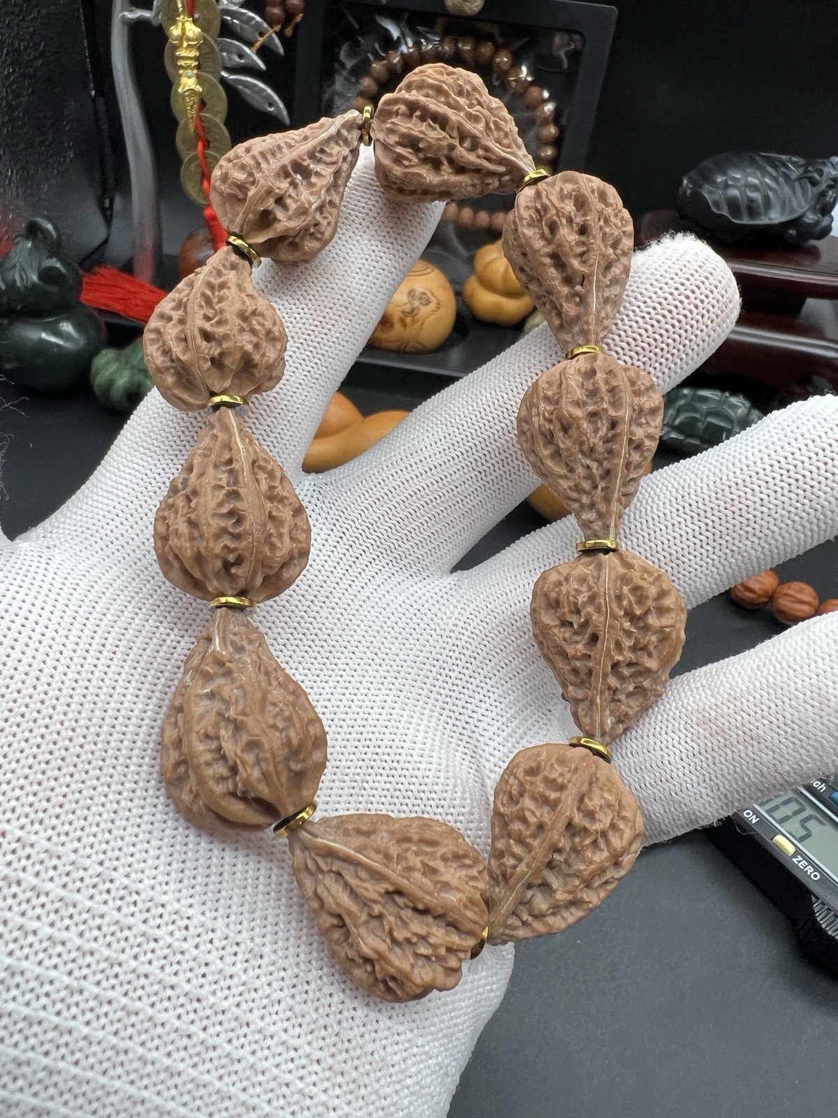 16×20×26.5mm Chinese Small Walnut Bracelet Collection精选野生小核桃水滴💧手串