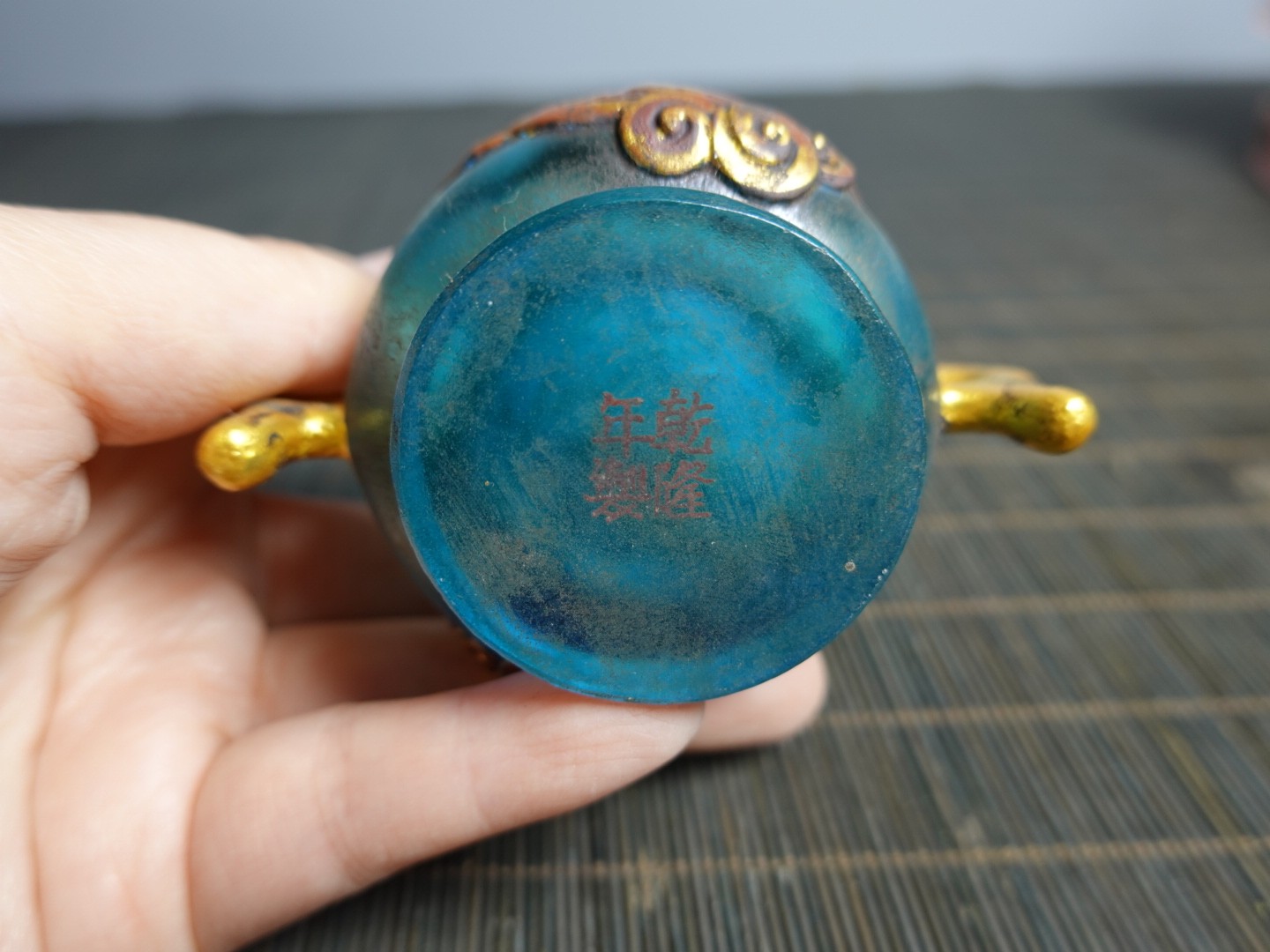 3.1″ Collect China Coloured Glaze Painted Animal Beast Incense Burner Censer