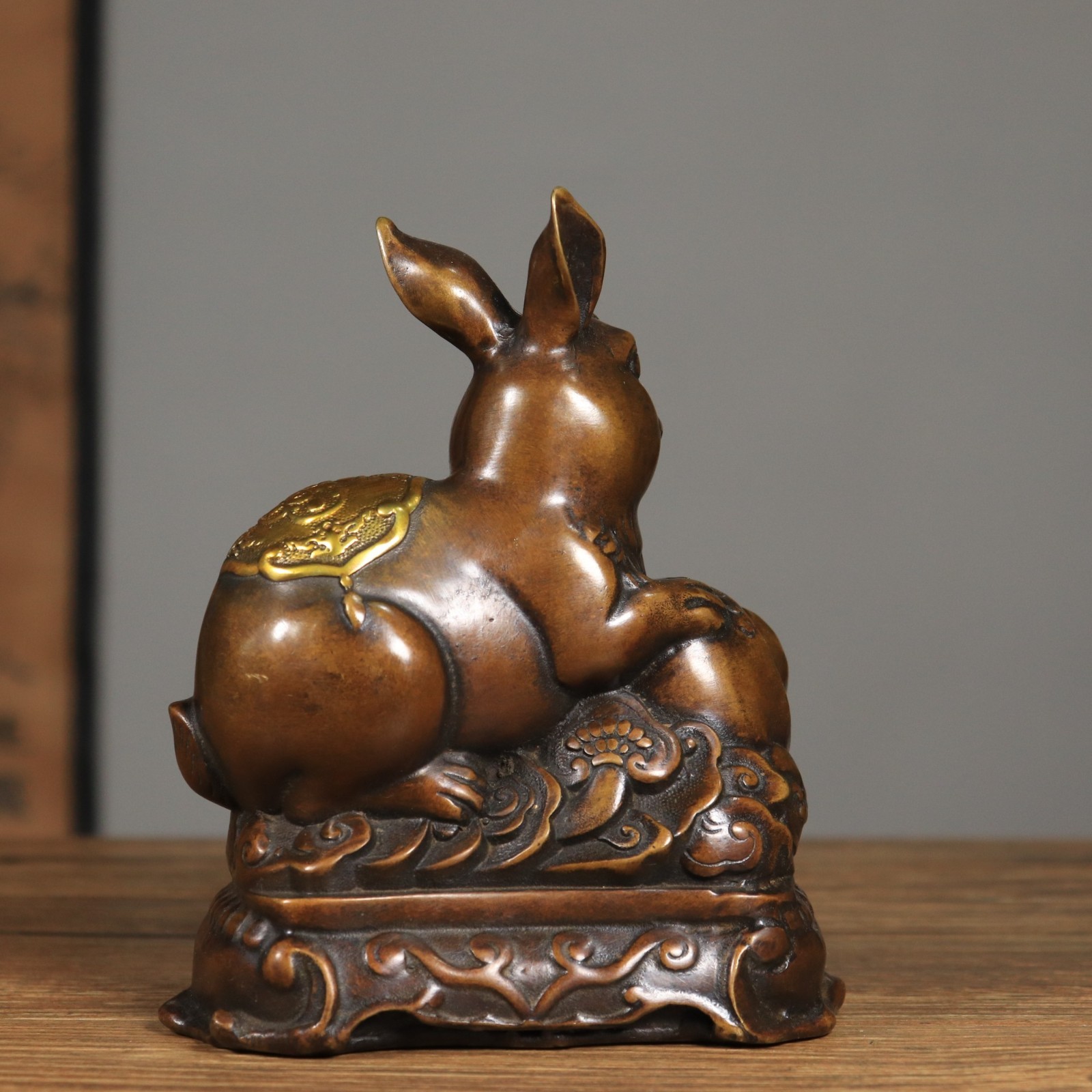 Pure copper wealth gilded lucky rabbit furniture ornaments