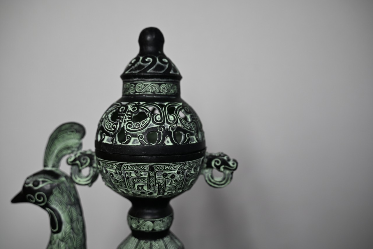 Chinese Bronze Ornament Incense Burner Phoenix Bird Statue*replica #V080
