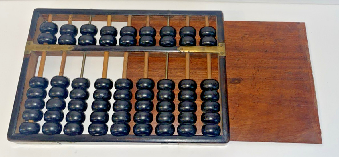 Vintage Abacus Wood Brass Hop Cheong Tai Brand Book by Kwa Tak Ming