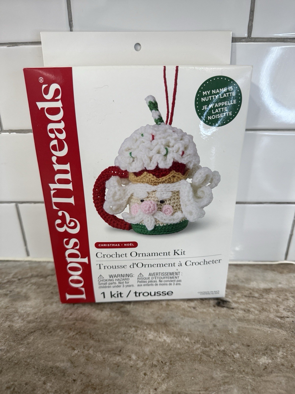 Loops & Threads Christmas Crochet Ornament Kit Nutty Latte DIY Christmas Craft