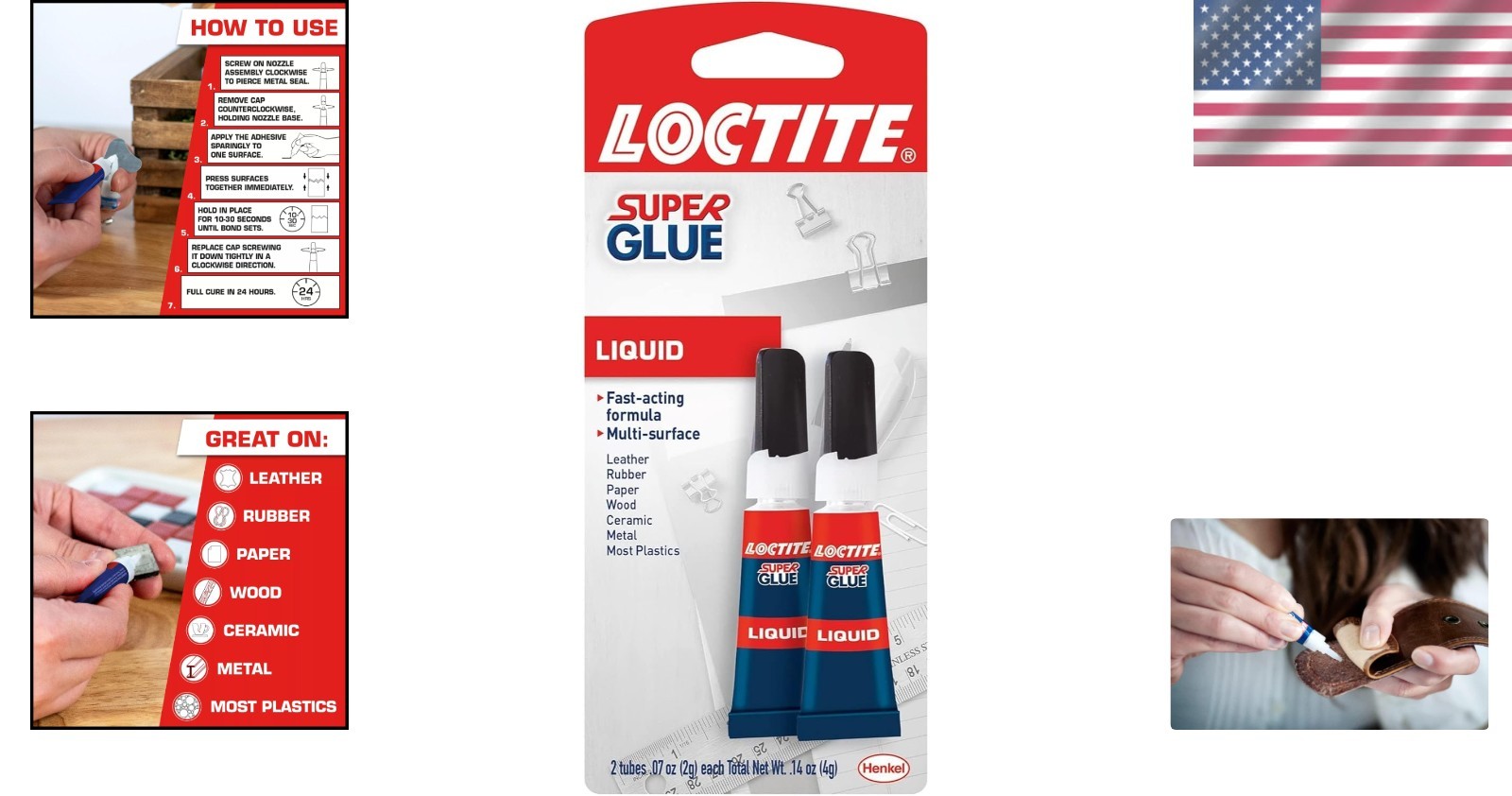Super Glue Liquid Clear 0.07 fl oz Tube 2 Pack Fast Bond for Craft Repair
