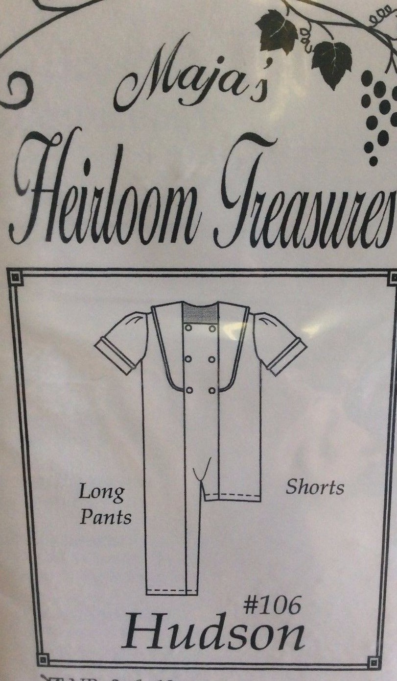 MAJA’S HEIRLOOM TREASURES PATTERN #106 HUDSON SIZE NEWBORN, 3,6,12 MONTHS