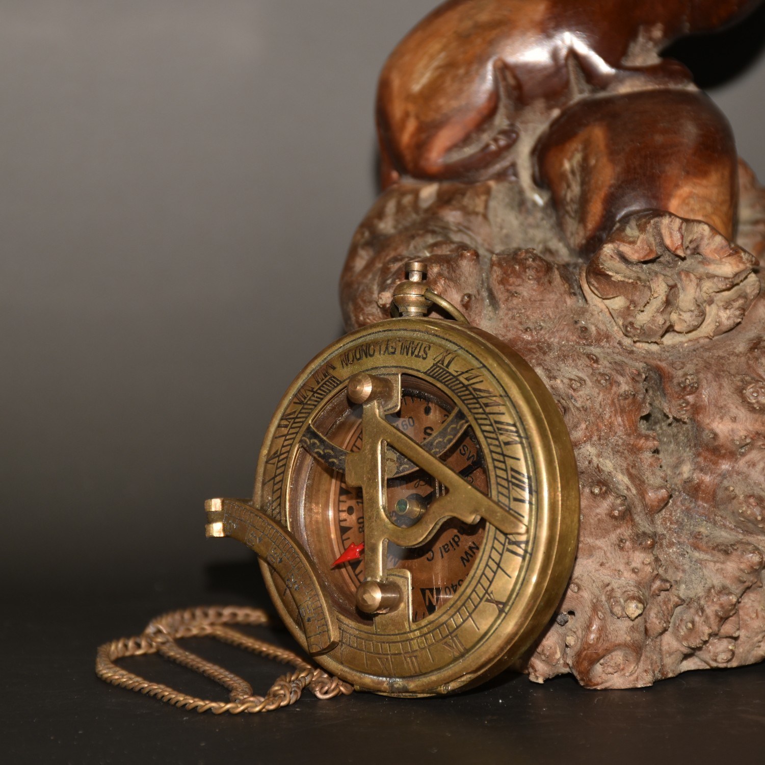 Vintage Brass Compass 2.95×3.15×0.98in 158g Retro Navigation Decor