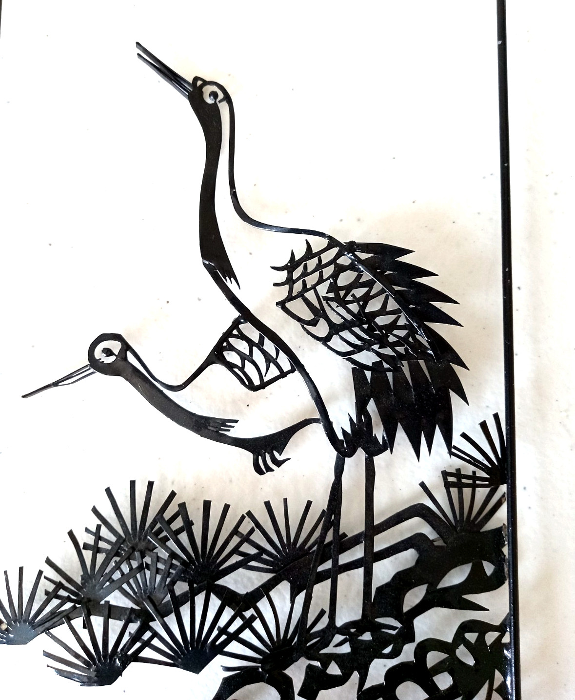 Vintage Metal Wall Art Panels | Set of 2 Asian Landscape Screens