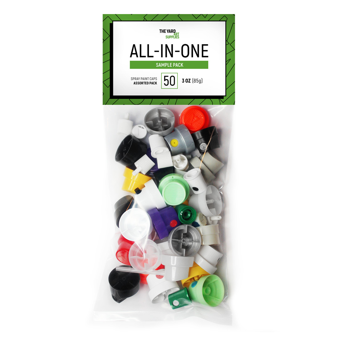 All-in-One Sample Pack (50) Spray Paint Caps Graffiti Street Art Tips Supplies