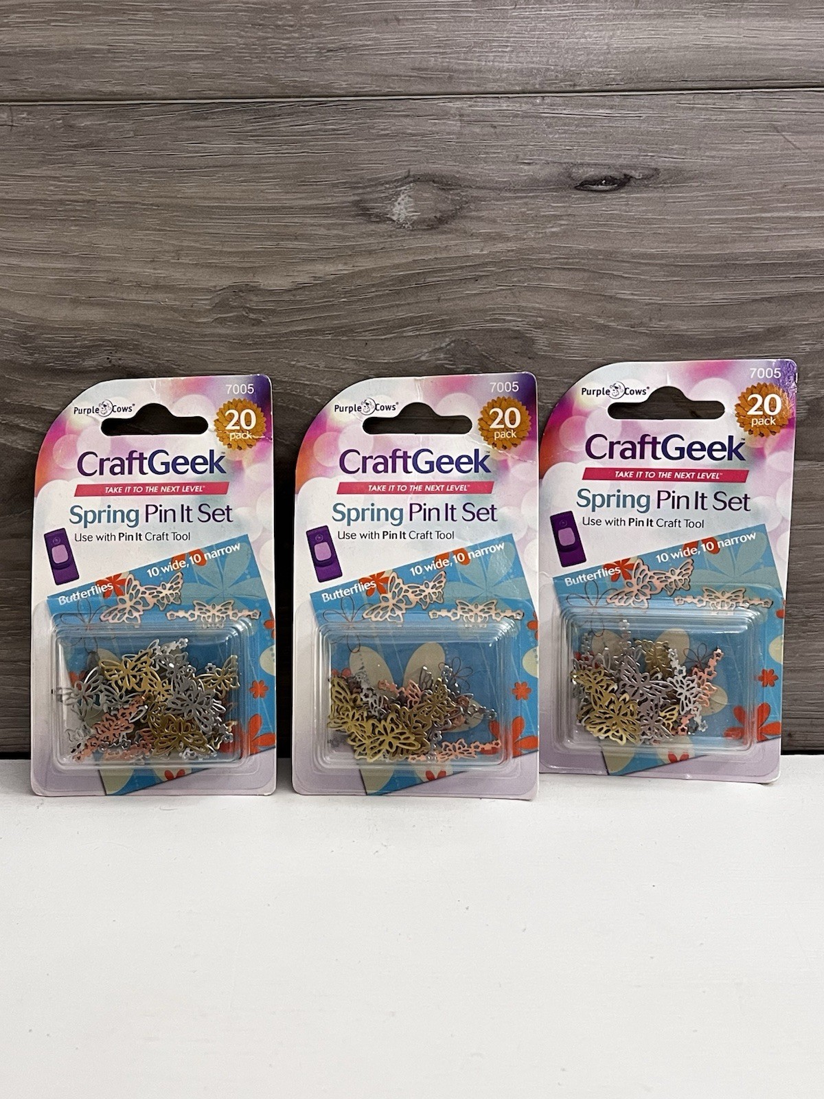 Craftgeek Spring Pin It Set Butterflies 20 Pack Set Of 3