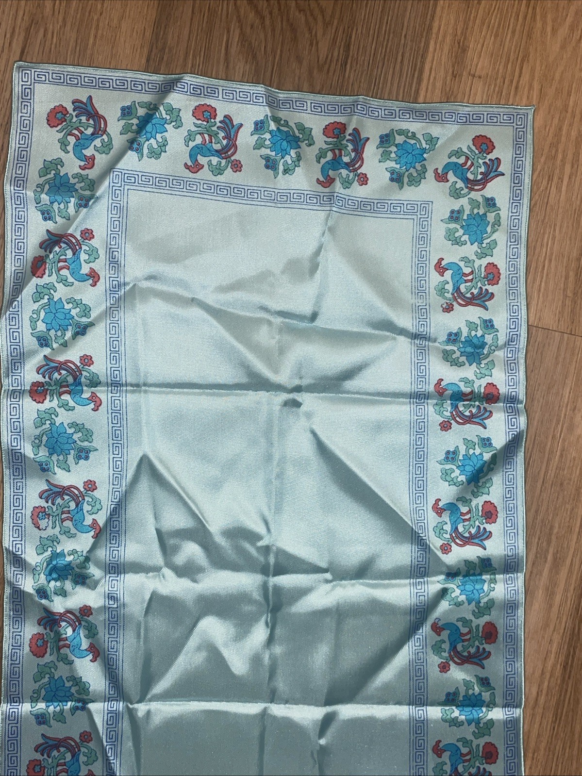 Vintage Chinese Famille Rose Phoenix Silk Table Runner Scarf Elegance ❤️blt15m23