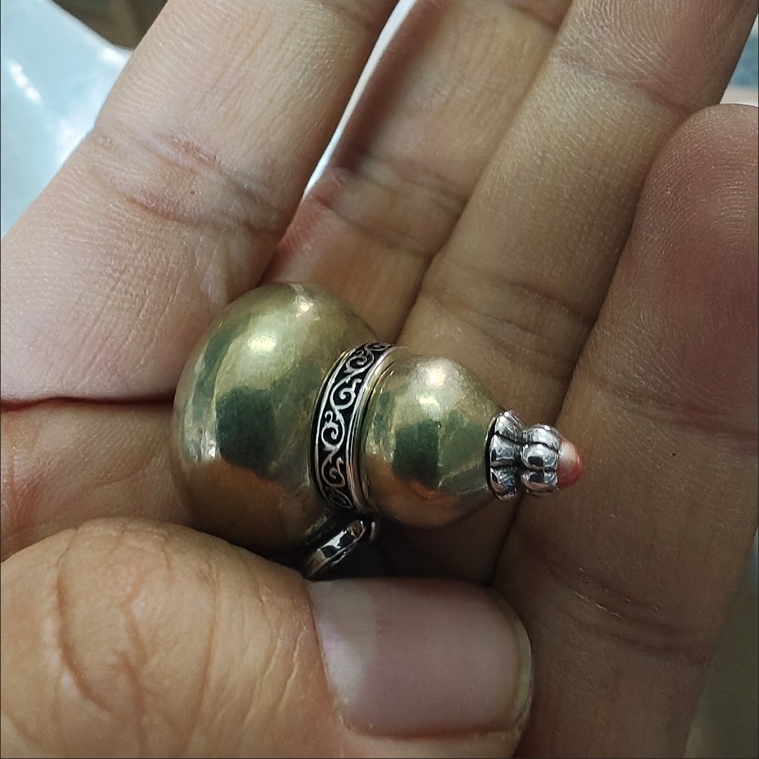New Brass Gourd Pendant Handheld Ornament Car Bag Hanger 3cm Lucky Decor