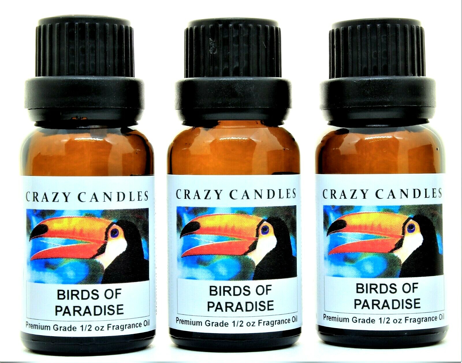 3 Birds of Paradise 1/2oz Premium Grade Scented Fragrance Oil Crazy Candles