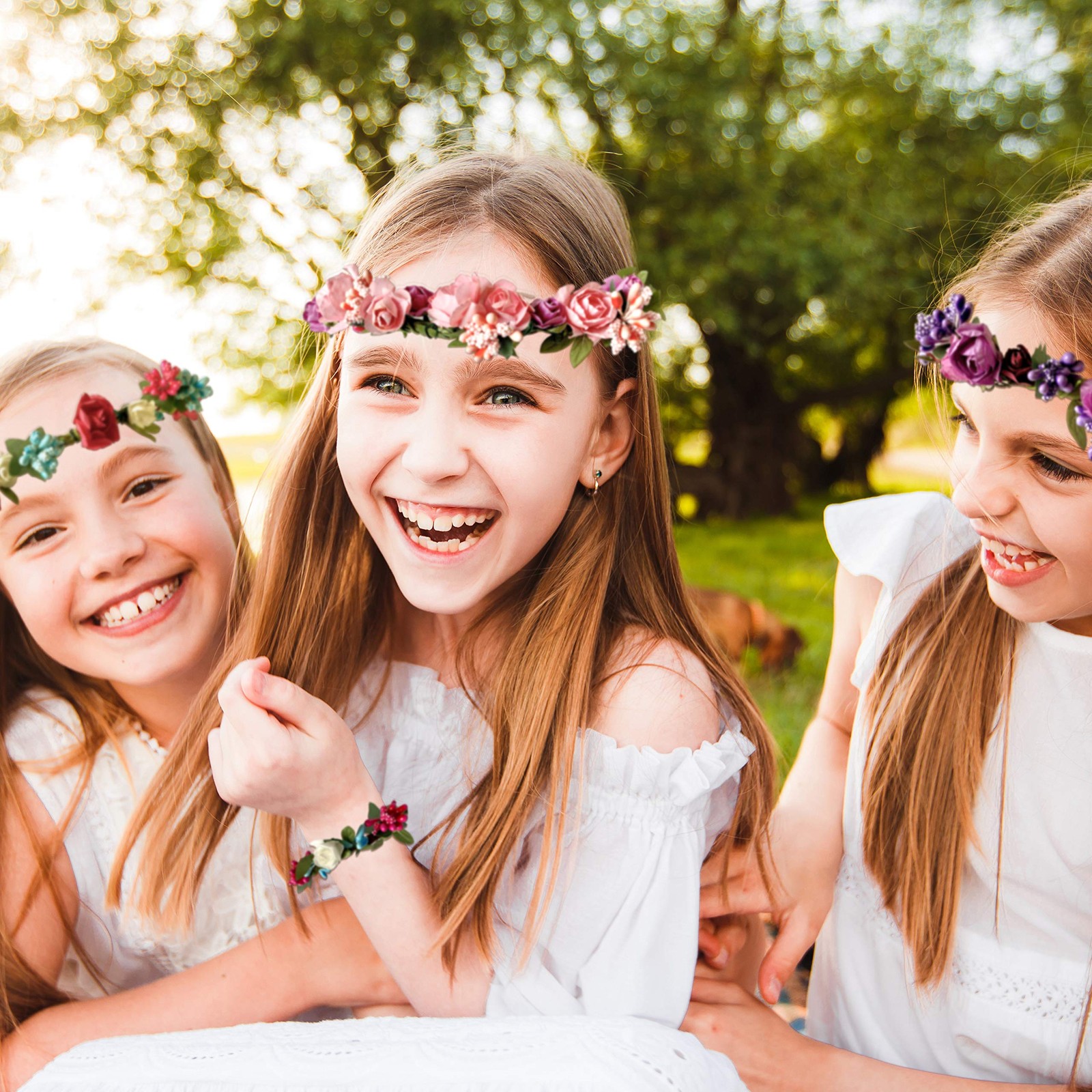 Make Your Own Flower Crown Kit & Bracelet Craft Kit for Girls Ages 6 Years an…