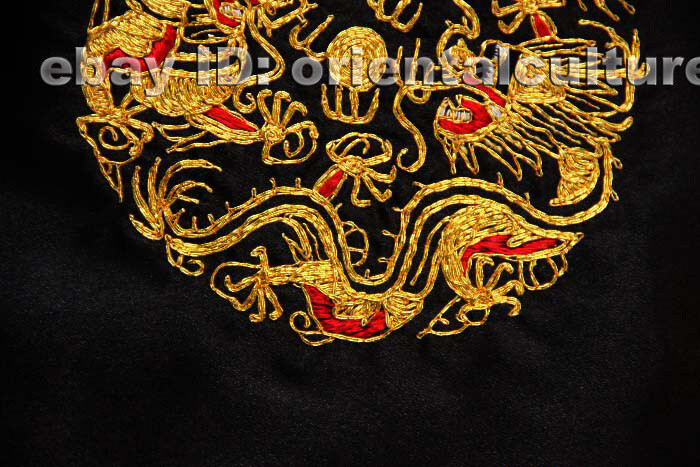 Chinese totally 100% hand embroidered silk suzhou embroidery art:double dragons