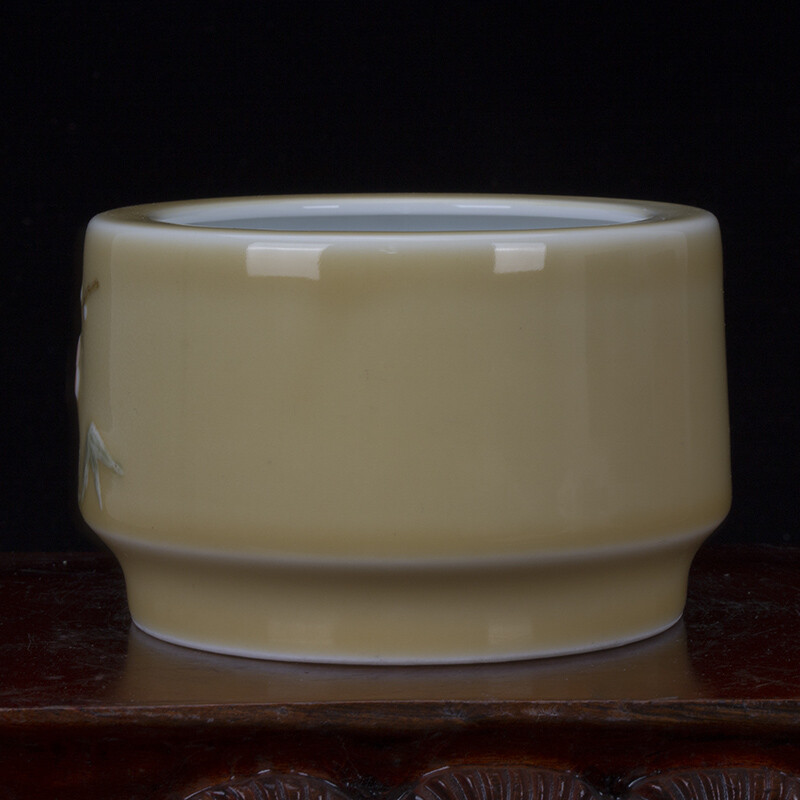 4.5″ Collection Good China Yellow Glaze Porcelain Fambe Peach Tree Ashtray