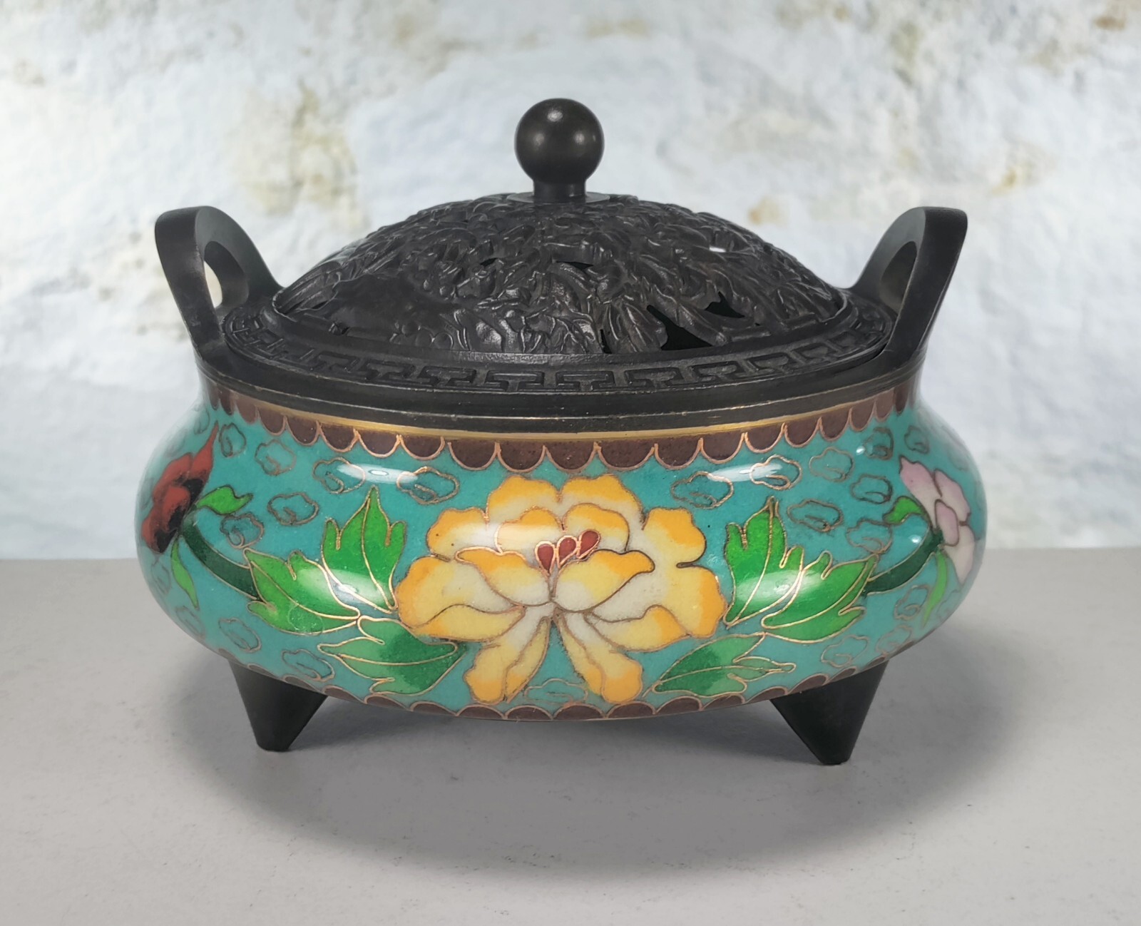 Vintage Chinese Bronze Cloisonne Enamel Incense Burner Censer Xuande Mark Repro?