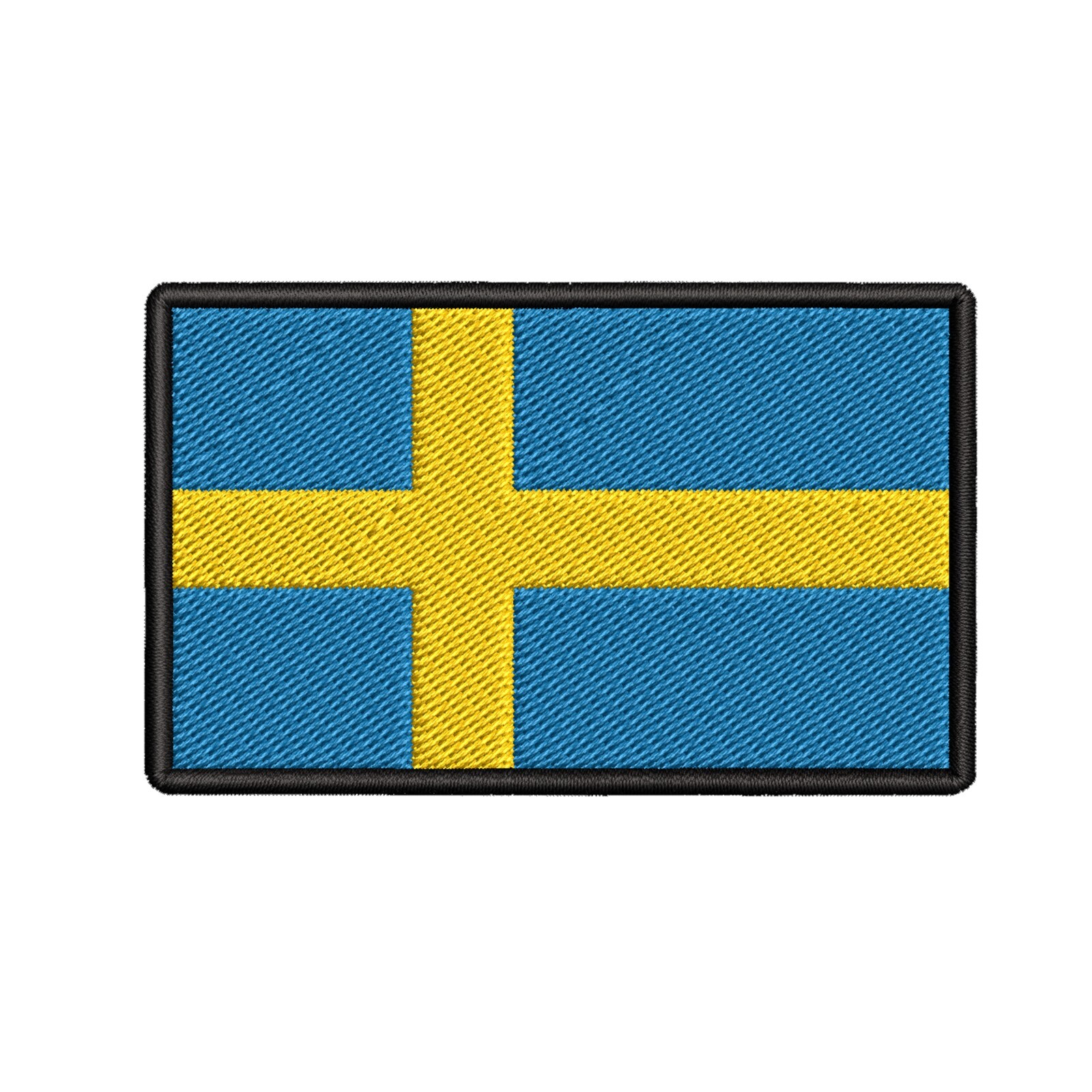 SWEDEN FLAG PATCH SWEDISH EMBLEM Konungariket Sverige embroidered iron-on BADGE
