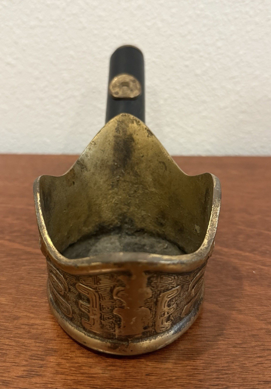 Chinese Brass Silk Iron Vintage Wooden Handle