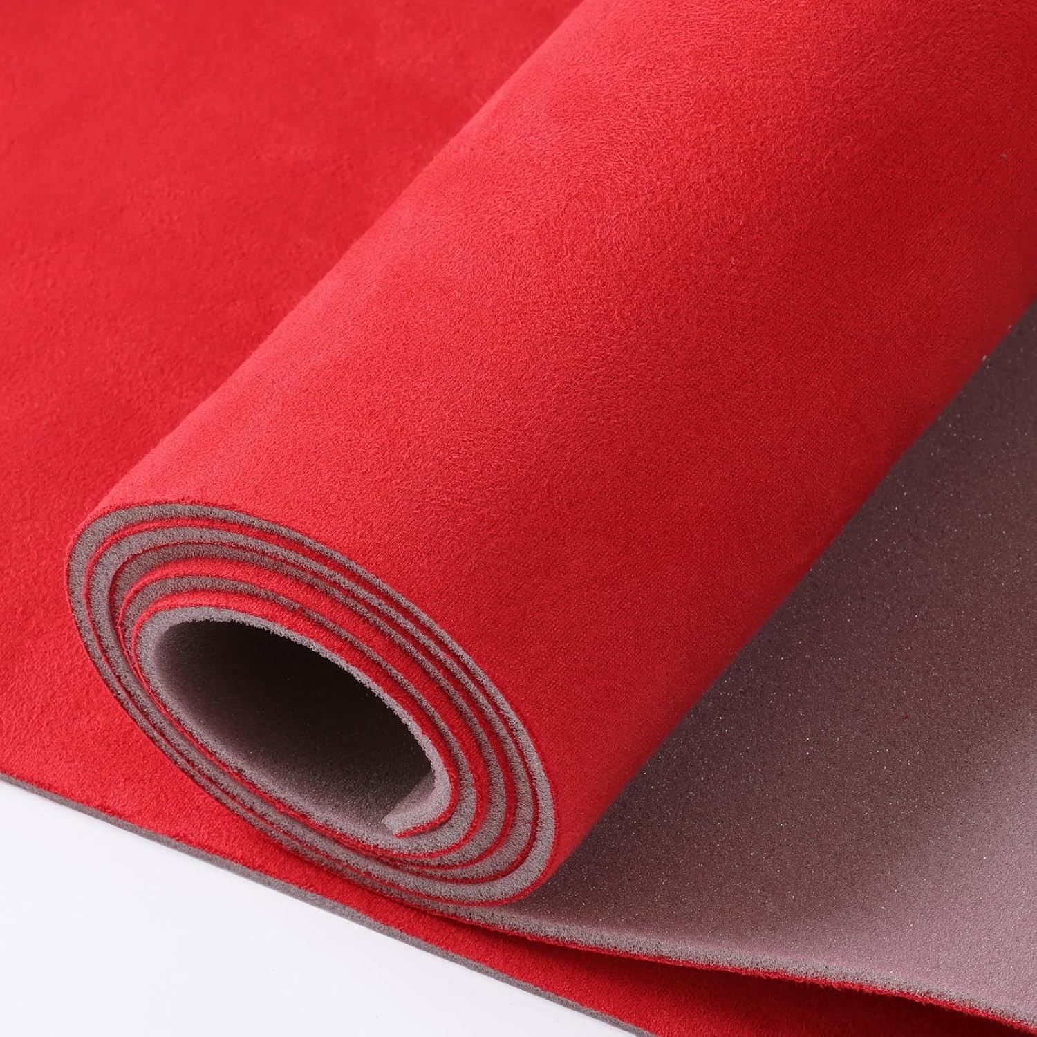 Red Suede Headliner 48″x60″ Foam Backing Car SUV Truck RV Boat Auto Roof