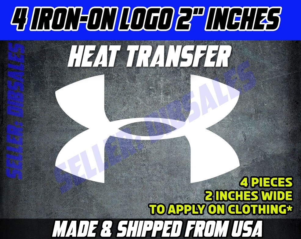 Under Armour Heat Transfer Iron On Logo 2″ 4pcs pick your color sports diy decal