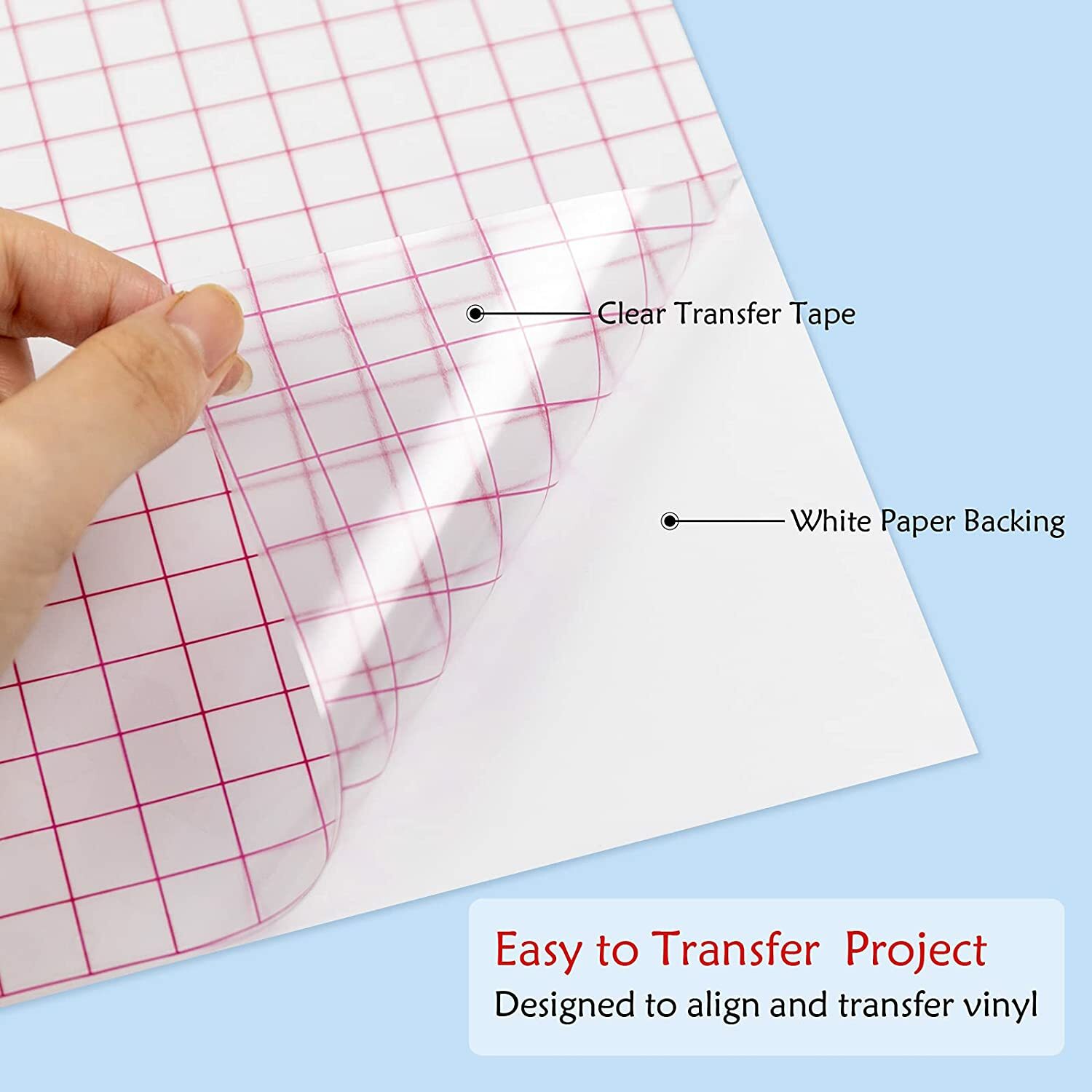 Red Grid Transfer Tape – 50/ 80/ 100/ 120FT Transfer Paper Roll Vinyl for Cricut