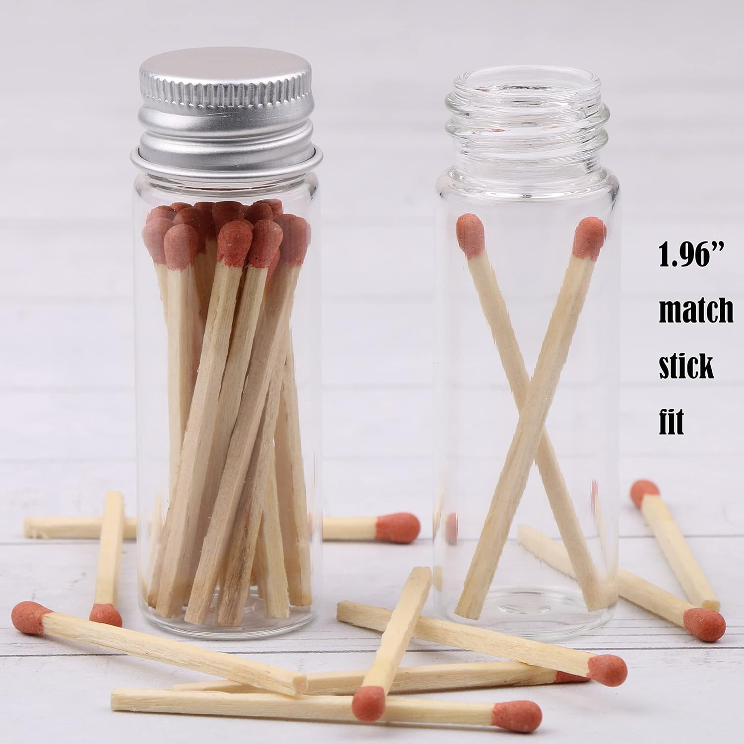 100 Tiny Glass Bottles Clear Small Vials 15 Milliliter Empty Mini Jars with Alum