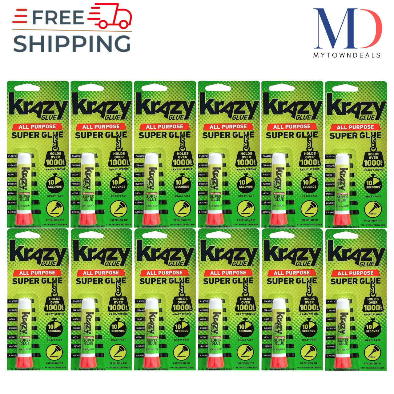 Krazy Glue Original All-Purpose Instant Adhesive – 12 Pack
