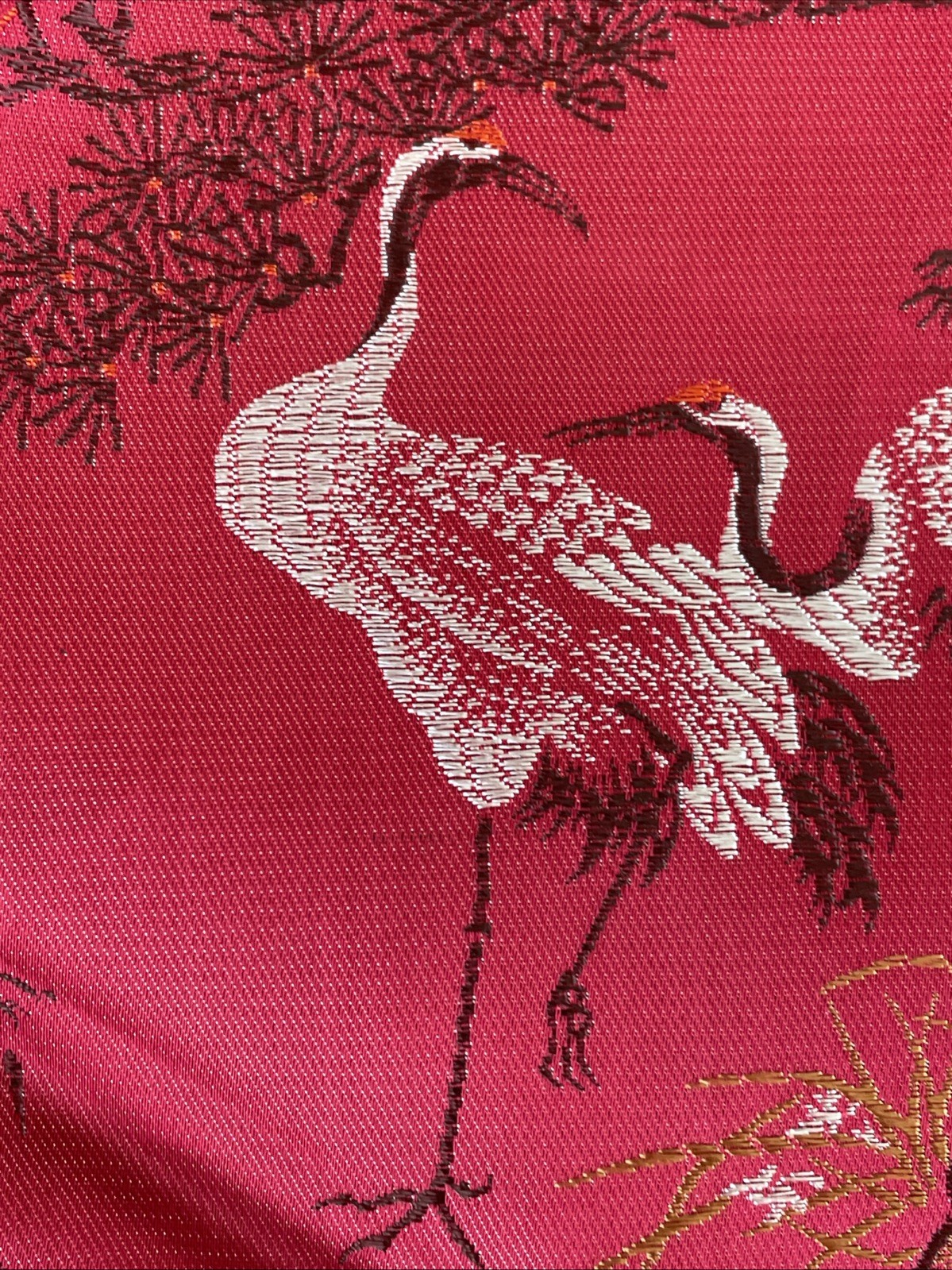 Vintage Brocaded Flowers Chinese Round Double Sided Tapestry Table Cloth Fringed